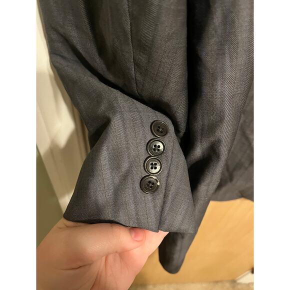 Ermenegildo Zegna Trofeo Mila Suit Jacket Blazer Wool 58L / 48L Gray Pinstripe - Picture 4 of 8